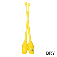 Булавы для художественной гимнастики Sasaki M-34 BRY желтые,  резиновые 44см